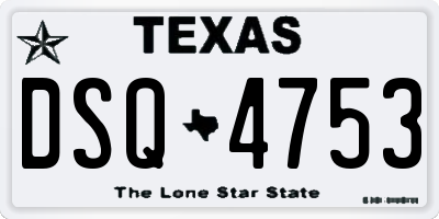 TX license plate DSQ4753