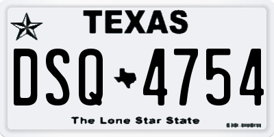 TX license plate DSQ4754