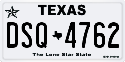 TX license plate DSQ4762