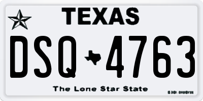 TX license plate DSQ4763