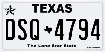 TX license plate DSQ4794