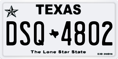 TX license plate DSQ4802