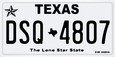 TX license plate DSQ4807
