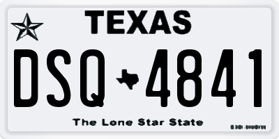 TX license plate DSQ4841