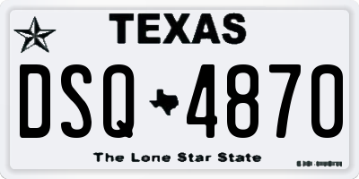 TX license plate DSQ4870