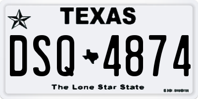 TX license plate DSQ4874