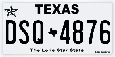 TX license plate DSQ4876