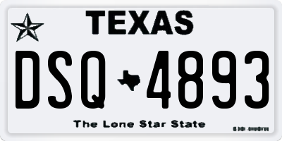TX license plate DSQ4893
