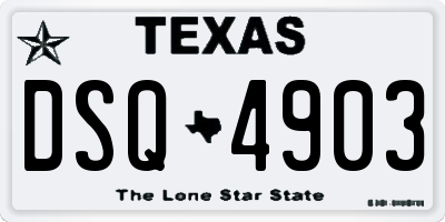 TX license plate DSQ4903