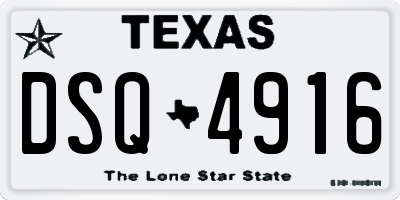 TX license plate DSQ4916