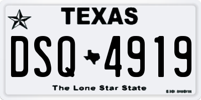 TX license plate DSQ4919