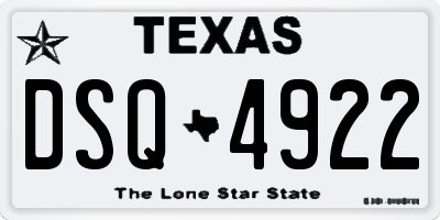 TX license plate DSQ4922