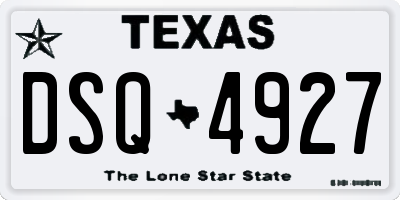 TX license plate DSQ4927