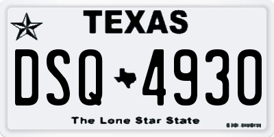 TX license plate DSQ4930