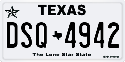 TX license plate DSQ4942