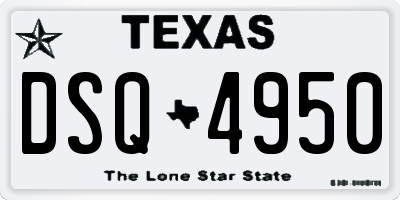 TX license plate DSQ4950