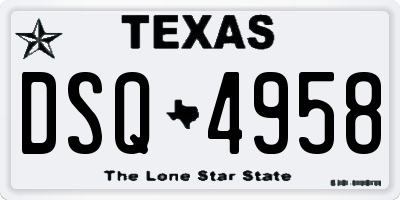 TX license plate DSQ4958