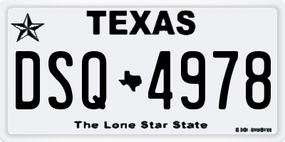 TX license plate DSQ4978