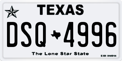 TX license plate DSQ4996