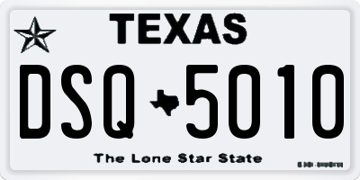 TX license plate DSQ5010