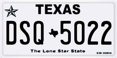 TX license plate DSQ5022