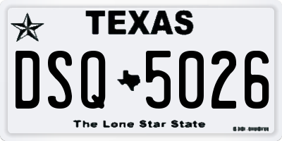 TX license plate DSQ5026