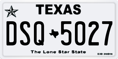 TX license plate DSQ5027