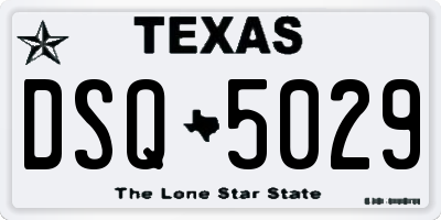 TX license plate DSQ5029