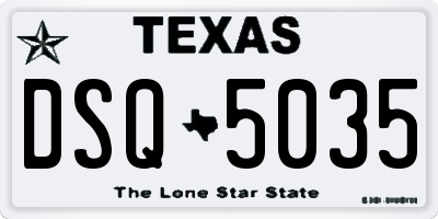 TX license plate DSQ5035