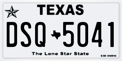 TX license plate DSQ5041