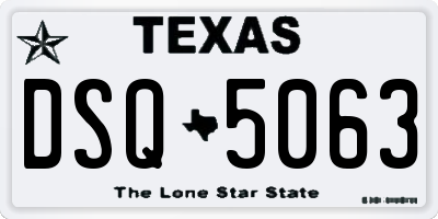 TX license plate DSQ5063