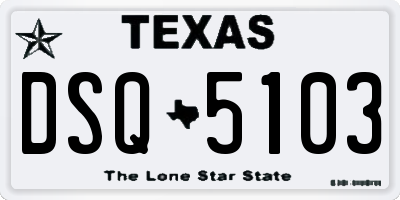 TX license plate DSQ5103