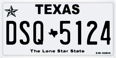 TX license plate DSQ5124