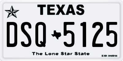 TX license plate DSQ5125