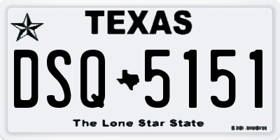 TX license plate DSQ5151
