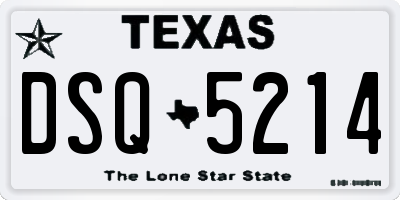 TX license plate DSQ5214