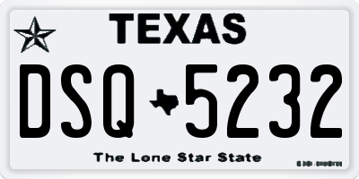 TX license plate DSQ5232