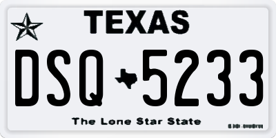TX license plate DSQ5233
