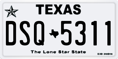 TX license plate DSQ5311