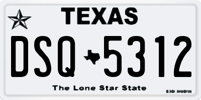 TX license plate DSQ5312