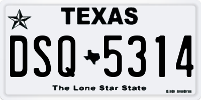 TX license plate DSQ5314