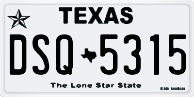 TX license plate DSQ5315