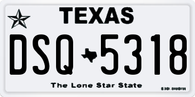 TX license plate DSQ5318