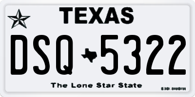 TX license plate DSQ5322