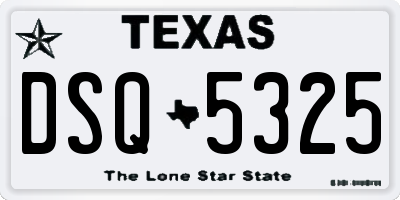 TX license plate DSQ5325