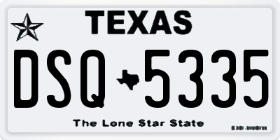 TX license plate DSQ5335