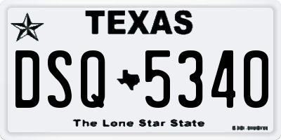 TX license plate DSQ5340