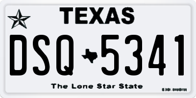 TX license plate DSQ5341