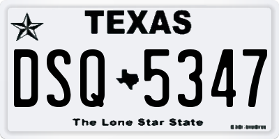TX license plate DSQ5347