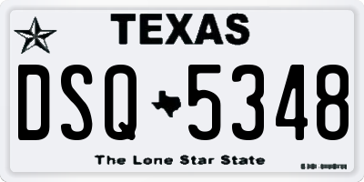 TX license plate DSQ5348
